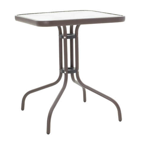 Obbi-Watson pakoworld dining table set of 3 brown metal-pe rattan Φ60x70cm