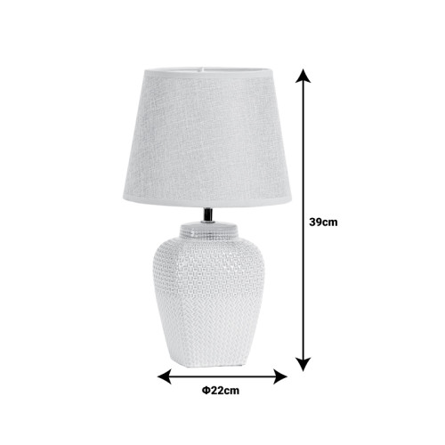 Table lamp Elntin Inart E27 beige ceramic-metal D22x39cm