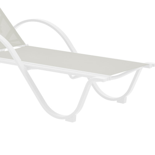 Lounger with arms Attain pakoworld aluminum and textilene in white shade 200x62x35cm