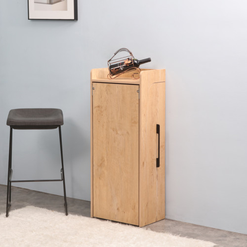 Winely pakoworld melamine bar table in natural shade and black metal 122x44.5x108cm Winely pakoworld melamine bar table in natural shade and black metal 122x44.5x108cm