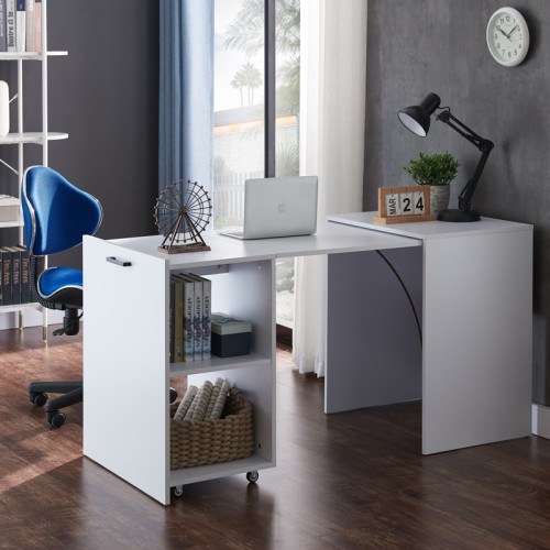 Tivizual pakoworld folding melamine work desk in white shade 140x60x72cm