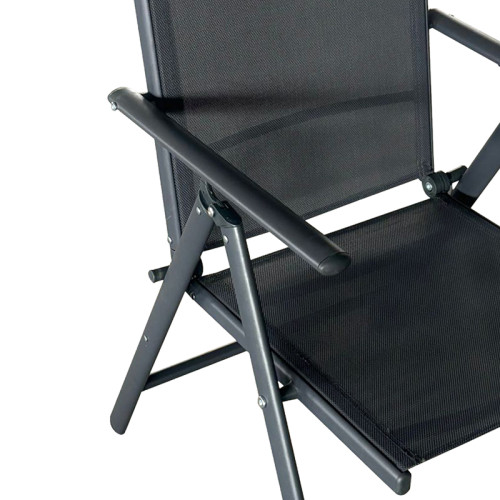 Candor pakoworld armchair anthracite aluminum and gray textilene 65x56x106cm Candor pakoworld armchair anthracite aluminum and gray textilene 65x56x106cm