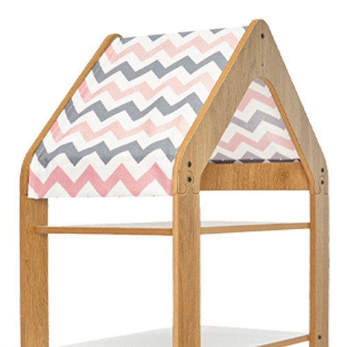 Montessori shelf Zoilen II pakoworld natural-white-pink mdf 50x30x120cm Montessori shelf Zoilen II pakoworld natural-white-pink mdf 50x30x120cm