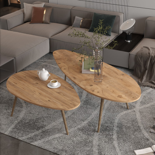 Davrane pakoworld walnut melamine coffee table 116x46x6cm