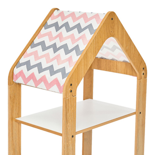 Montessori shelf Zoilen pakoworld natural-white-pink mdf 50x30x80cm Montessori shelf Zoilen pakoworld natural-white-pink mdf 50x30x80cm
