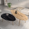 Monty pakoworld coffee table walnut-black marble melamine 116x46x46cm