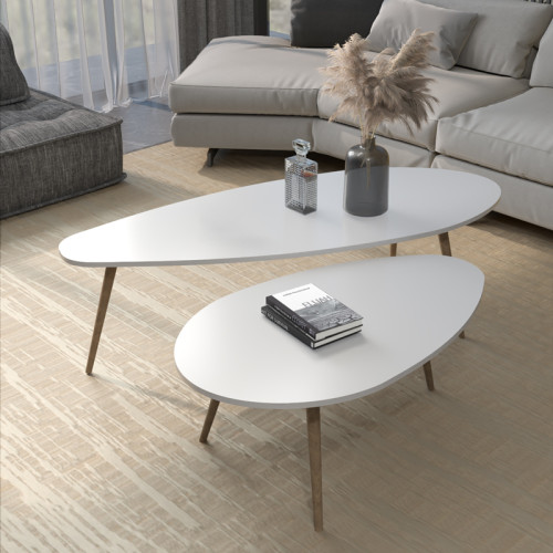 Davrane pakoworld white-natural melamine coffee table 116x46x6cm