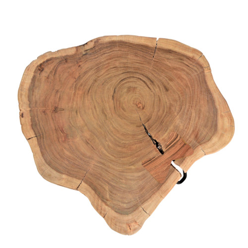 Coffee table Fenni pakoworld natural solid acacia wood-black metal leg D40x45cm