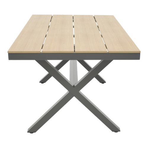 Table Thorio pakoworld wooden walnut top-black aluminium leg 160x90x75cm