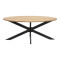 Table Bonre pakoworld natural solid acacia wood-black metal leg 175x96x76cm