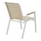 Azelie pakoworld aluminum armchair in beige textilene shade and white leg 77x55x94cm