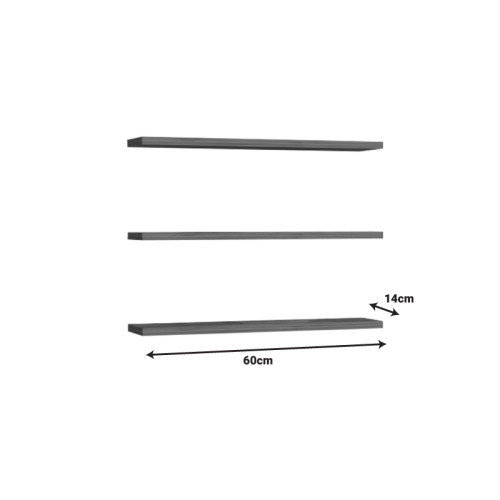 Wall shelf Edna pakoworld melamine in walnut shade 60x14.5x1.8cm Wall shelf Edna pakoworld melamine in walnut shade 60x14.5x1.8cm