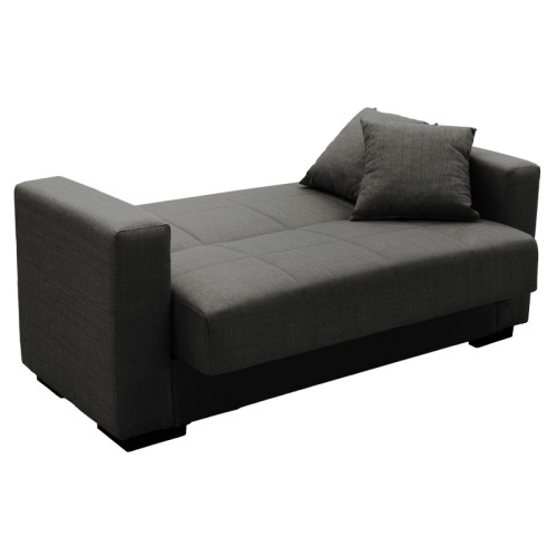 Sofa-bed with storage two-seater Vox pakoworld light charcoal fabric 155x85x80cm