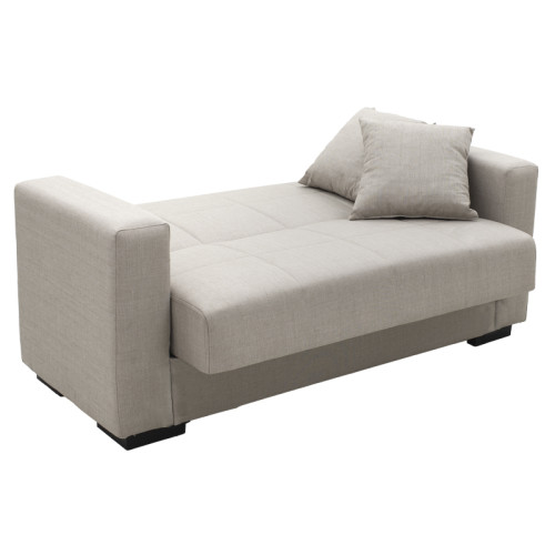 Sofa-bed with storage two-seater Vox pakoworld light gray fabric 155x85x80cm