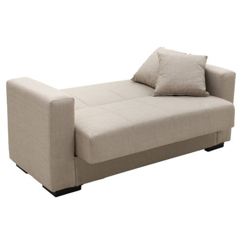 Sofa-bed with storage two-seater Vox pakoworld cream fabric 155x85x80cm