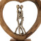 Table decoration heart Vrame Inart natural mango wood-aluminum 32x9x35cm