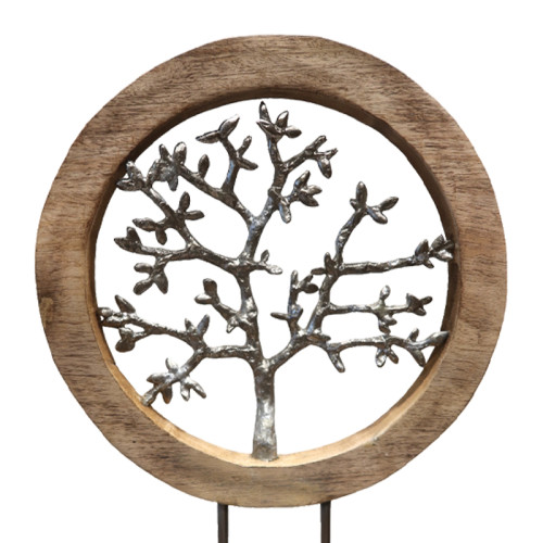 Table decoration tree Krom Inart natural mango wood-aluminum iron 30.5x9x44cm