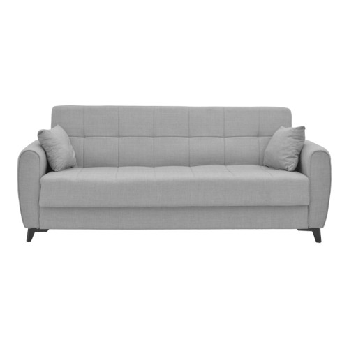 Lincoln three-seater sofa-bed with storage space pakoworld light gray fabric 225x85x90cm