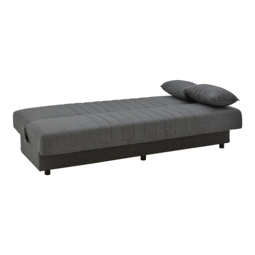 Romina pakoworld three-seater sofa-bed with storage charcoal fabric 190x85x90cm