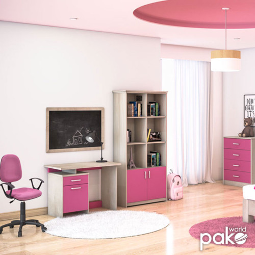 Children s bookcase Looney pakoworld castillo-pink 80.5x36.5x183.5