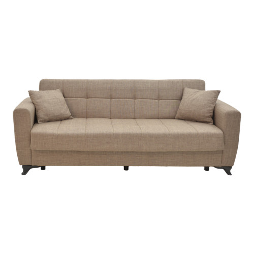 Modestole pakoworld three-seater sofa-bed with storage light brown fabric 215x85x80cm