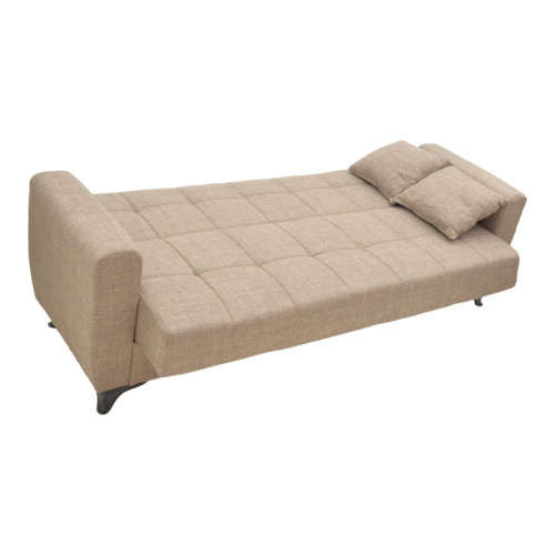 Modestole pakoworld three-seater sofa-bed with storage light brown fabric 215x85x80cm Modestole pakoworld three-seater sofa-bed with storage light brown fabric 215x85x80cm