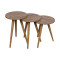 Side tables Perjene pakoworld set of 3 melamine and wood in a natural shade