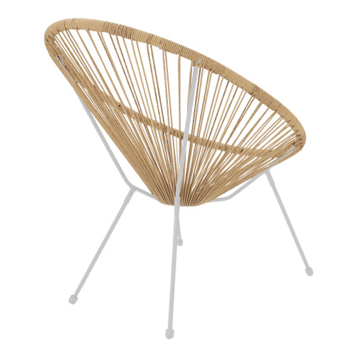 Garden armchair Acapulco pakoworld white metal - pe rattan in natural shade 71x76x85cm