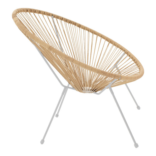 Garden armchair Acapulco pakoworld white metal - pe rattan in natural shade 71x76x85cm