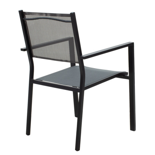 Dining table Moly-Kliton A set of 7 pakoworld aluminum and anthracite textilene 150x80x74cm Dining table Moly-Kliton A set of 7 pakoworld aluminum and anthracite textilene 150x80x74cm