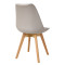 Gaston chair pakoworld beige pp-fabric and wooden leg in natural shade56.5x43x83.5cm