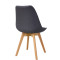 Gaston chair pakoworld anthracite pp-fabric and wooden leg in natural shade 56.5x43x83.5cm