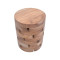 Shard Inart stool natural solid teak wood D35x45cm