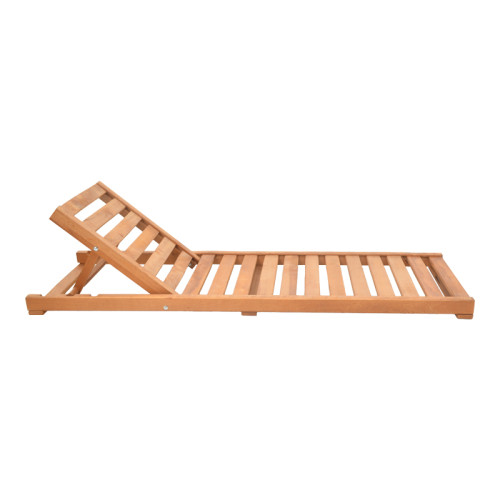 Deckchair Specta pakoworld solid beech wood in walnut color 60x190x50cm