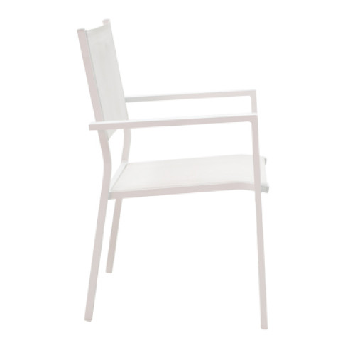 Kliton-Moly dining table set of 7 pakoworld aluminum in white shade 150x80x74cm