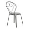 Chari pakoworld stackable black metal chair 49x55x90cm