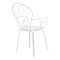 Monasty pakoworld stackable armchair white metal 49x55x90cm