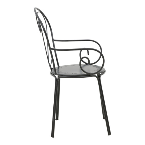 Monasty pakoworld stackable armchair black metal 49x55x90cm Monasty pakoworld stackable armchair black metal 49x55x90cm