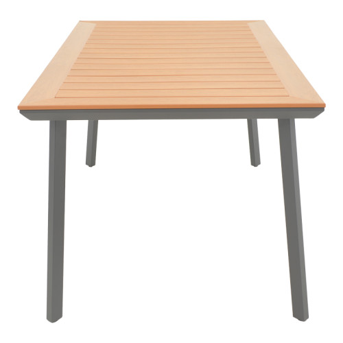 Griffith table pakoworld black aluminum and plywood in a natural shade 160x80x74cm