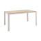 Dining table Nares-Norture A set of 5 pakoworld white aluminum and plywood in a natural shade 140x80x72.5cm