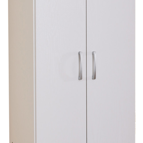 2 doors wardrobe Jonar pakoworld white color melamine 60x42x180cm