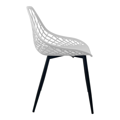 Suan pakoworld pp chair in white shade and black metal leg 56x49x82cm