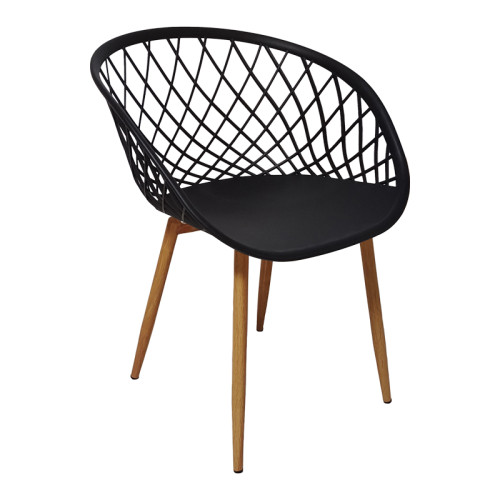 Ezra-Natali pakoworld dining table set of 3 pp-mdf in black-natural color 80x80x76cm