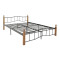 Queen size bed Faryn pakoworld walnut rubberwood-black metal 150x200cm
