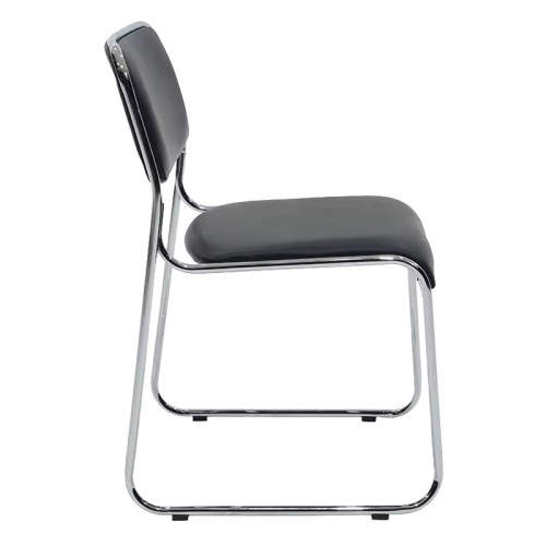 Guest stackable chair Randin pakoworld black pu-chrome leg 42x44x77cm