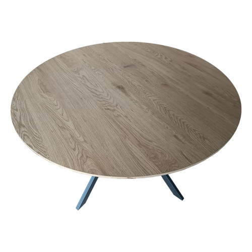 Table Xuson pakoworld natura lmdf-black metal legs D120x75cm