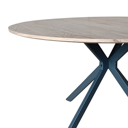 Table Xuson pakoworld natura lmdf-black metal legs D120x75cm