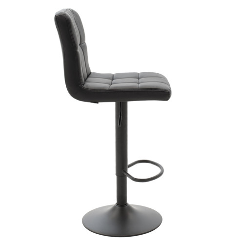 Бар стол Remina с регулируема височина черна pu-черна метална основа 44x44x112см