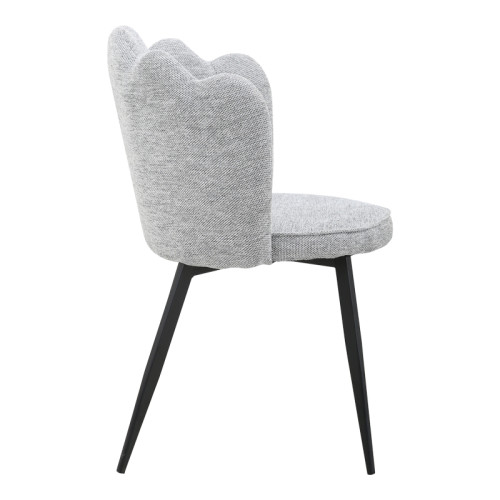 Chair Rosalia pakoworld fabric grey-black metal leg 57x52x80cm