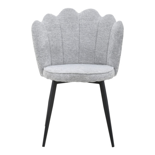 Chair Rosalia pakoworld fabric grey-black metal leg 57x52x80cm